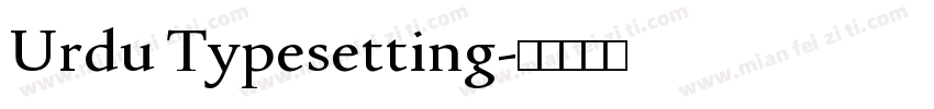 Urdu Typesetting字体转换